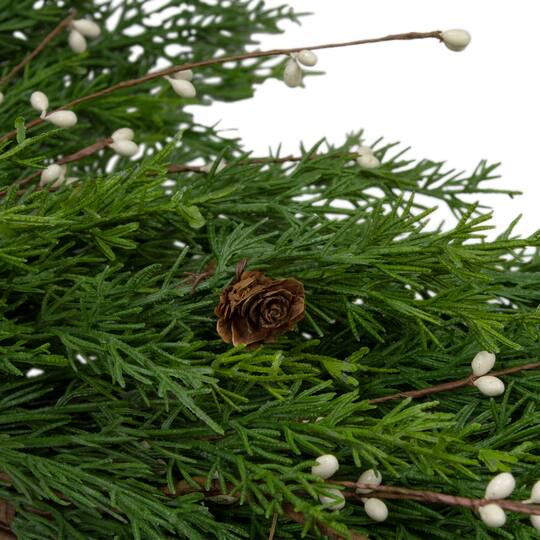 32" Real Touch™ Cedar, Pinecone & White Berry Wreath